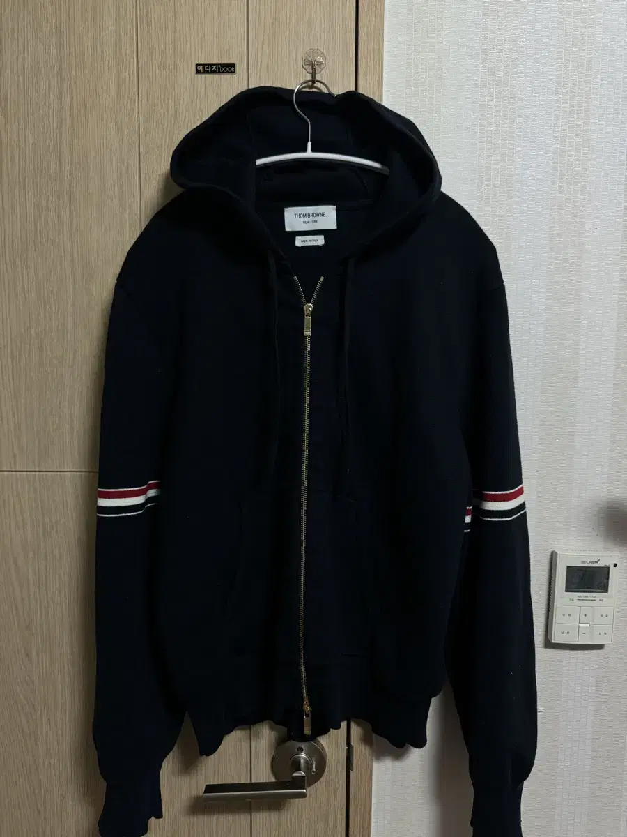 [New, 5, New] Thom Browne Milano Stitched Armband Hooded Zip-up