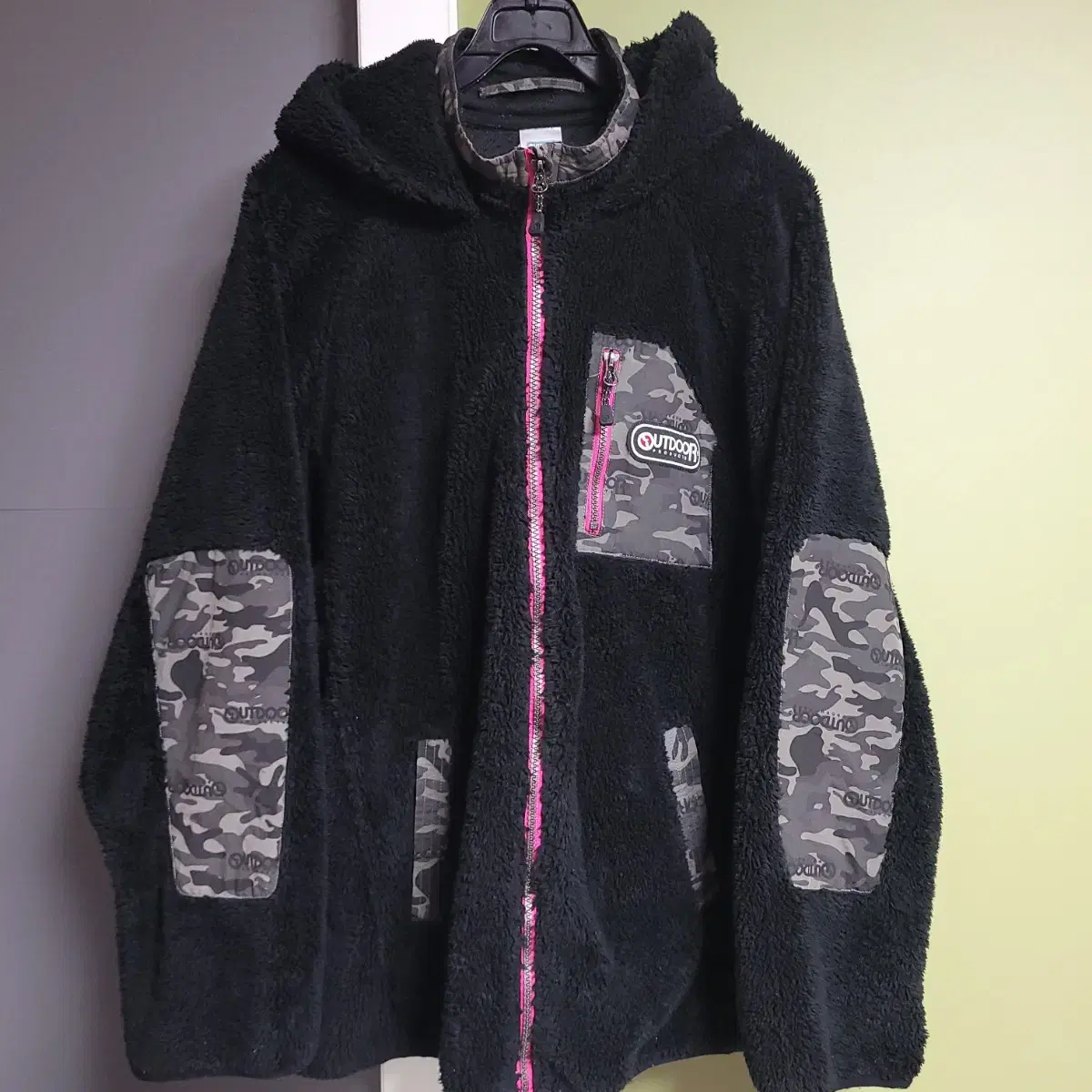 outdoor fleece hooded fleece zip-up jacket