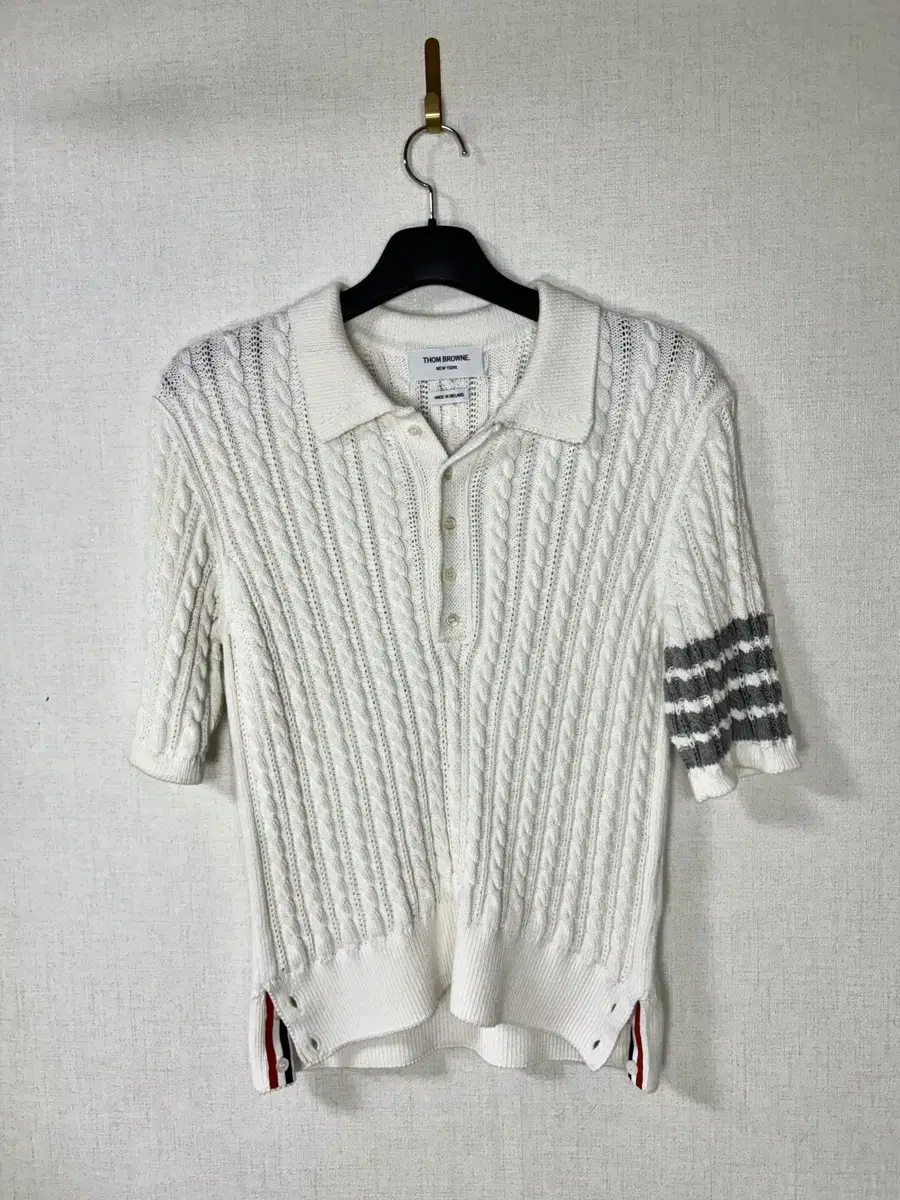 Thom Browne Diagonal Armband Cable Knit Short Sleeve Karati