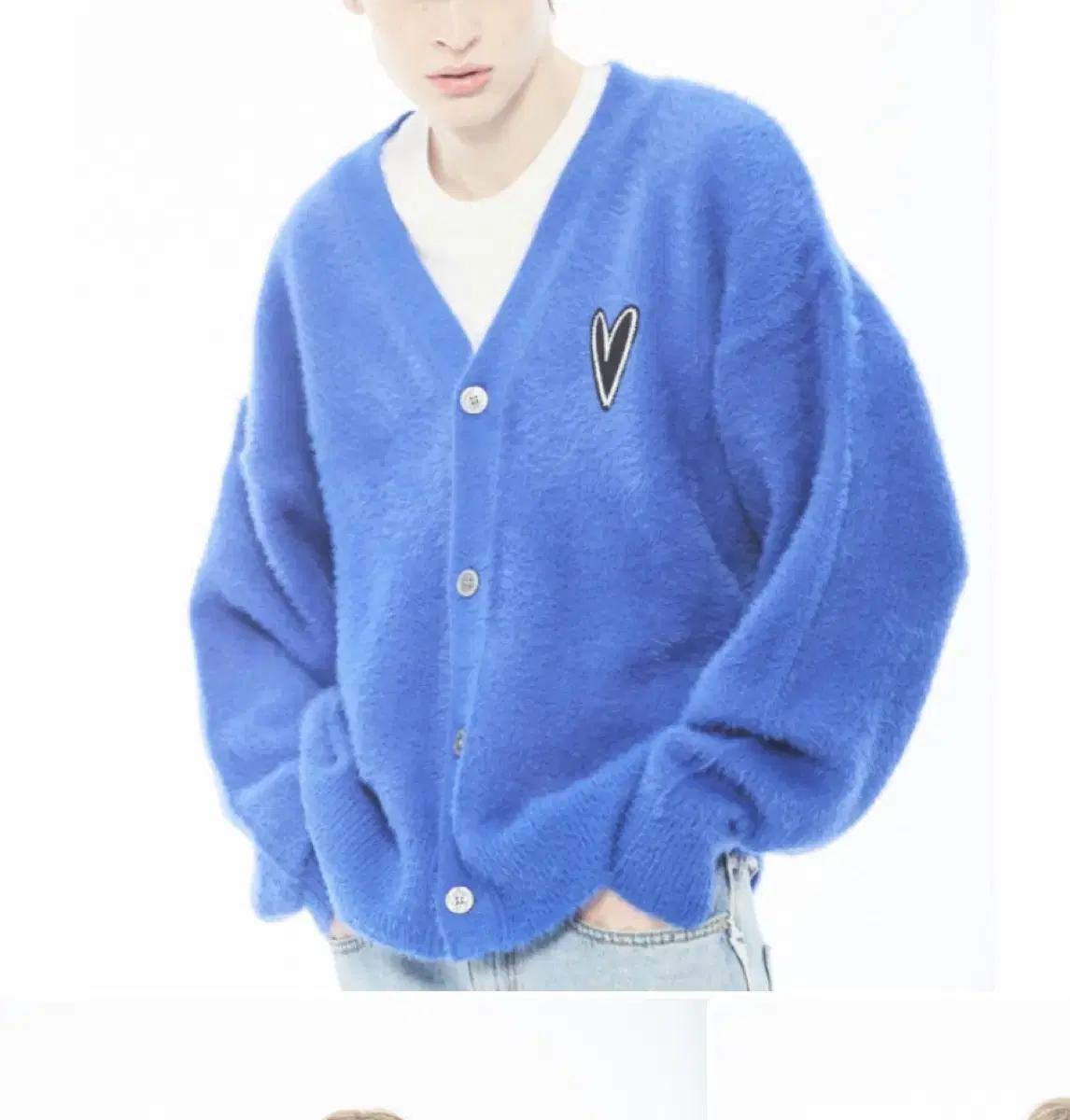 Reunion bloo Angora Cardigan Unisex Overfit