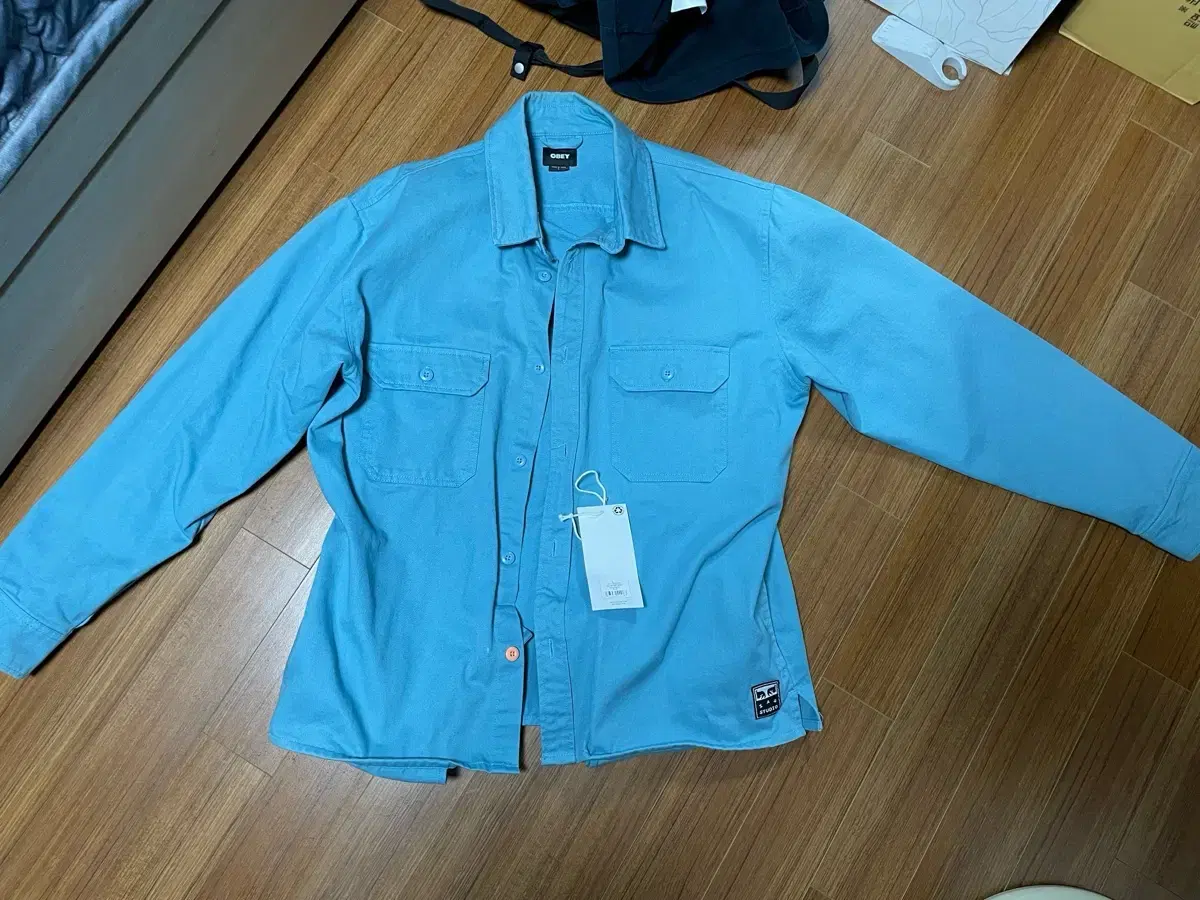 [L] iAppstudio x Obey Bold Shirt Jacket Bloo