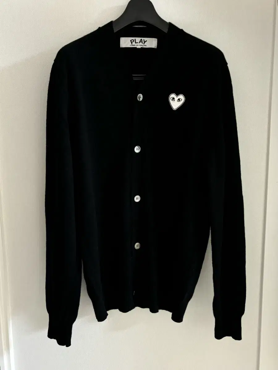 Comme des Garçons Song Wool Cardigan Black/Whiteheart Waffen XL