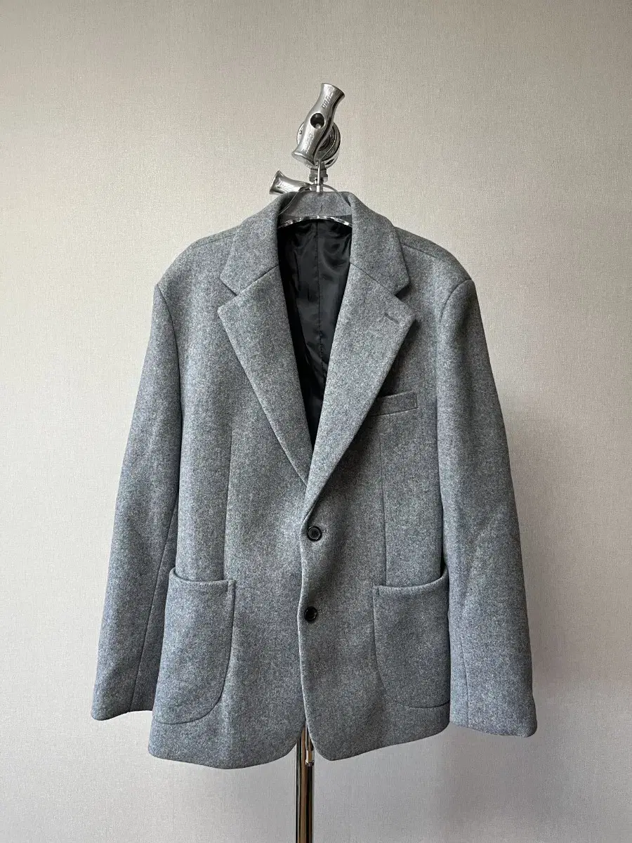 Men's winter wool blazer jacket grey