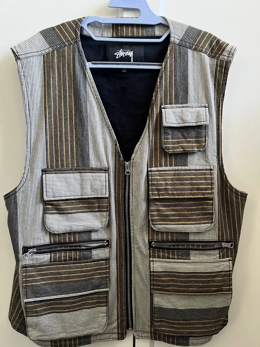 (L) Stussy Striped Vest