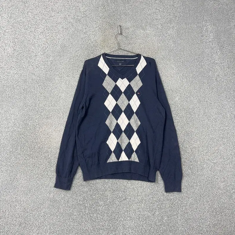 Tommy Hilfiger Argyle Navy Knit L