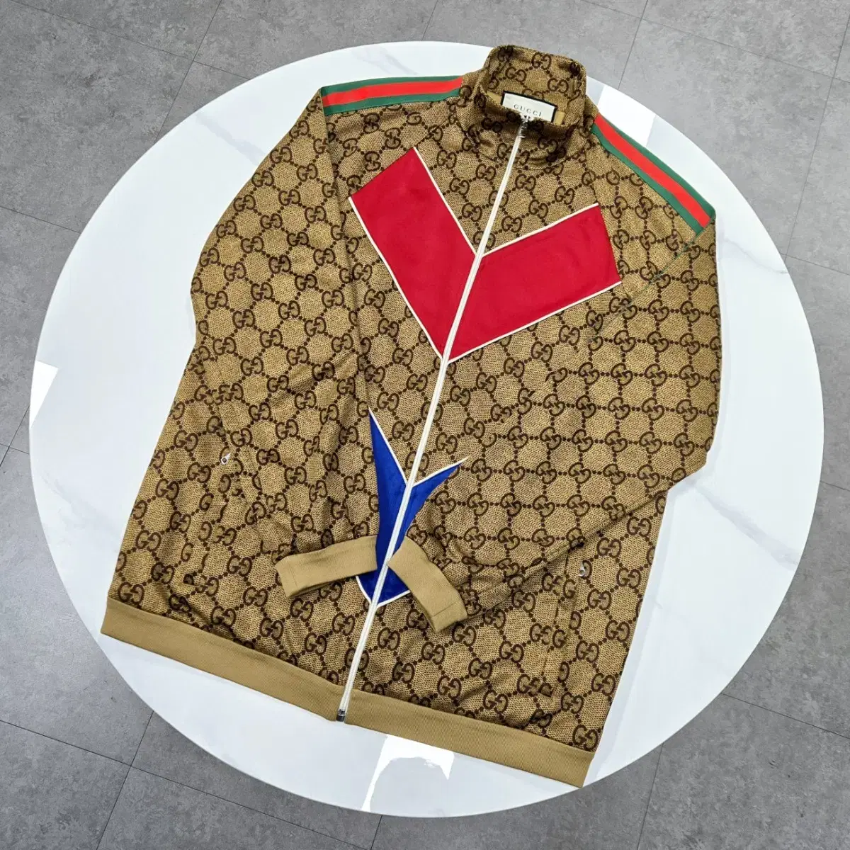 [ Genuine ] Gucci GG Jacquard Technical Zip-up S