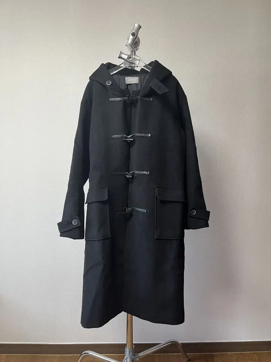 Men's Coats Long Coat Tteokbokki Coat Duffel Coat Black