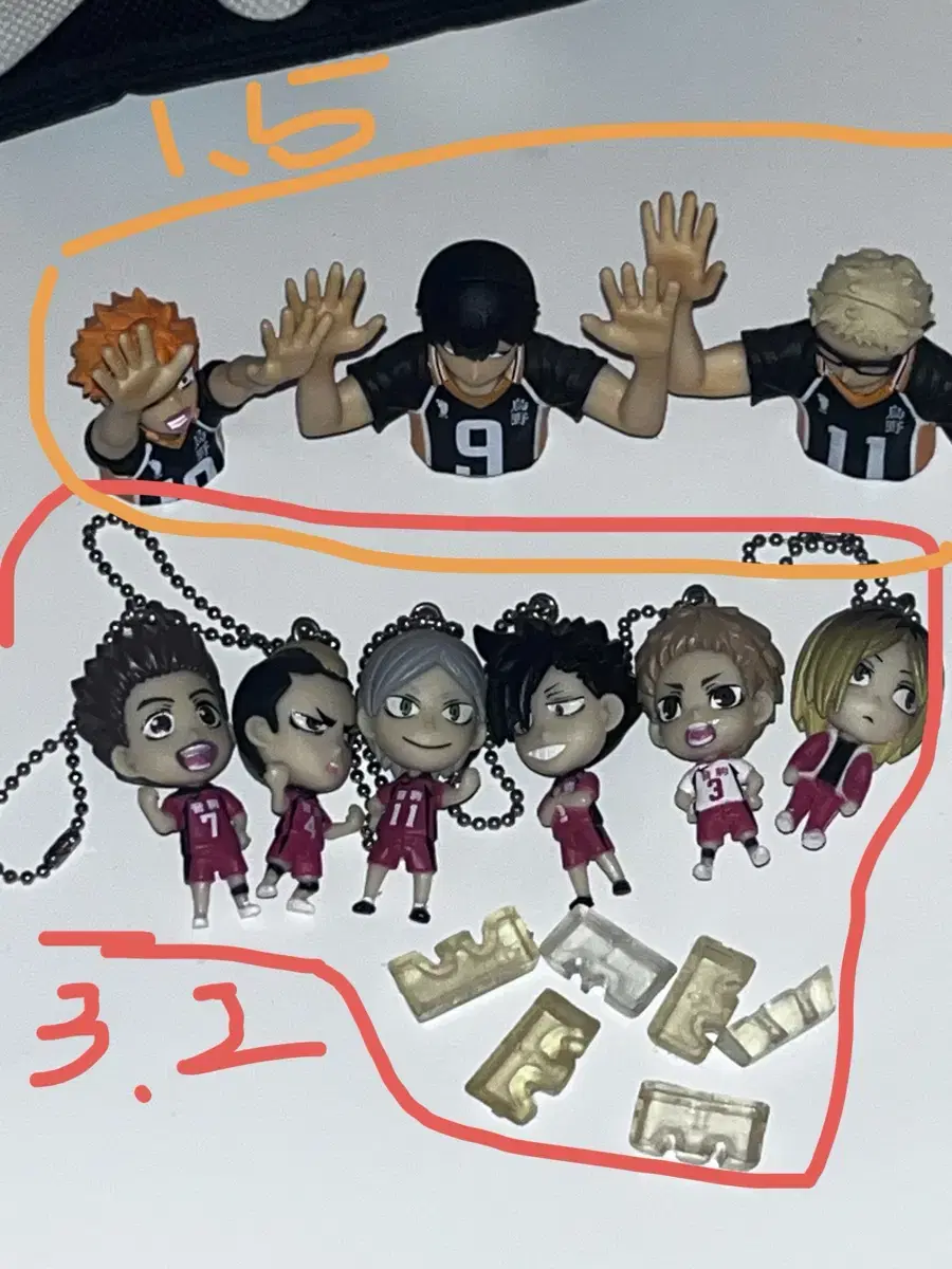 Haikyuu Kageyama Tsukishima hinata Blocking Figures / Nekoma Figures Keyring