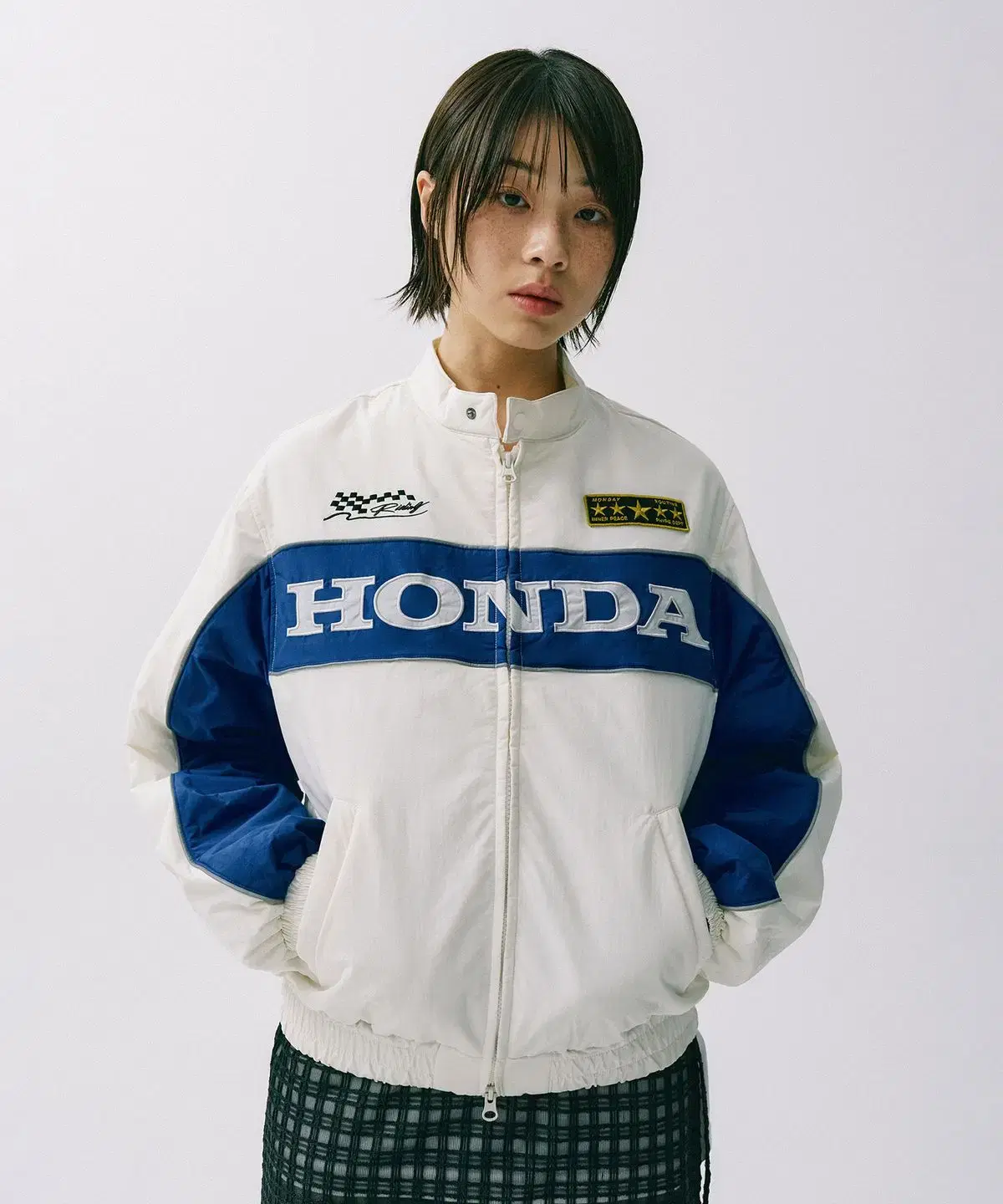 [XL] Honda Motorcycle Blouson Jacket Bloo/Ivory