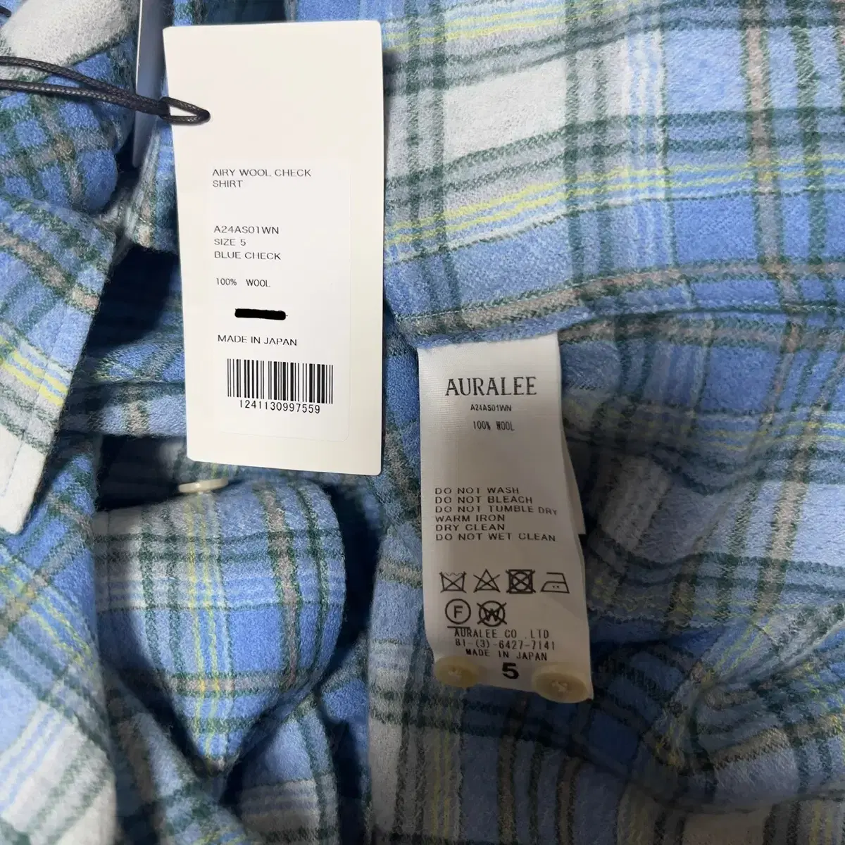 Ollari Airy Wool Check Shirt