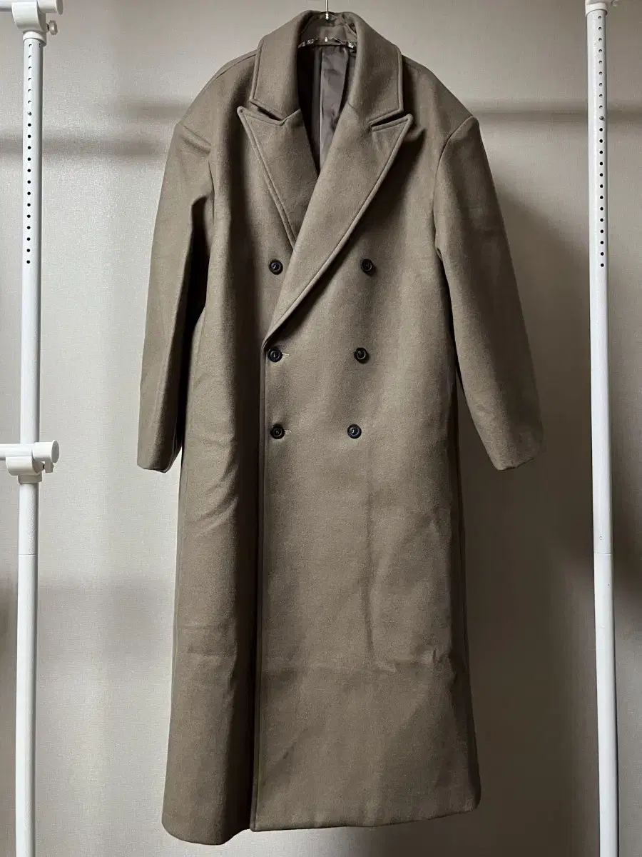 Men's Coat Long Coat Double Coat Dark Gray