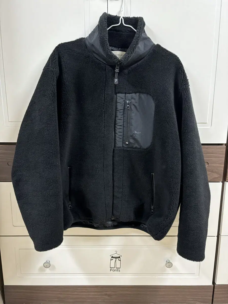 [M] Rafferty Store Fleece Hooded Zip-up Jacket Black