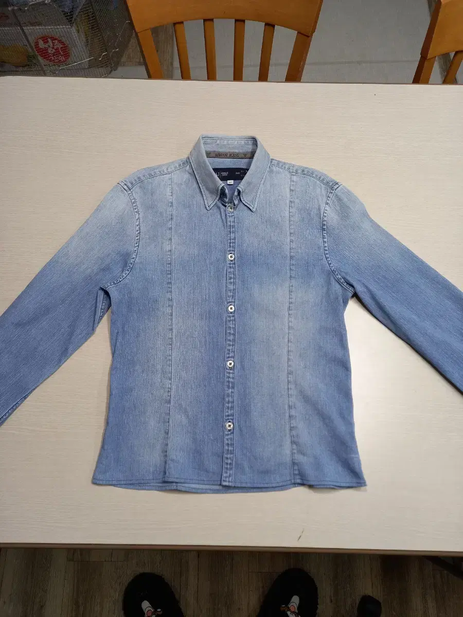 M95 ARMANI JEANS Span Denim Shirt Light Blue M-766