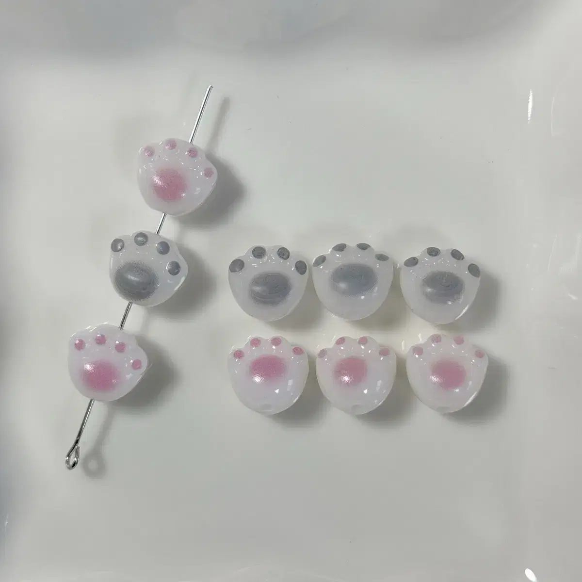 고양이 발바닥비즈 고양이비즈 비즈재료 비즈공예 비즈부자재 비즈키링 diy