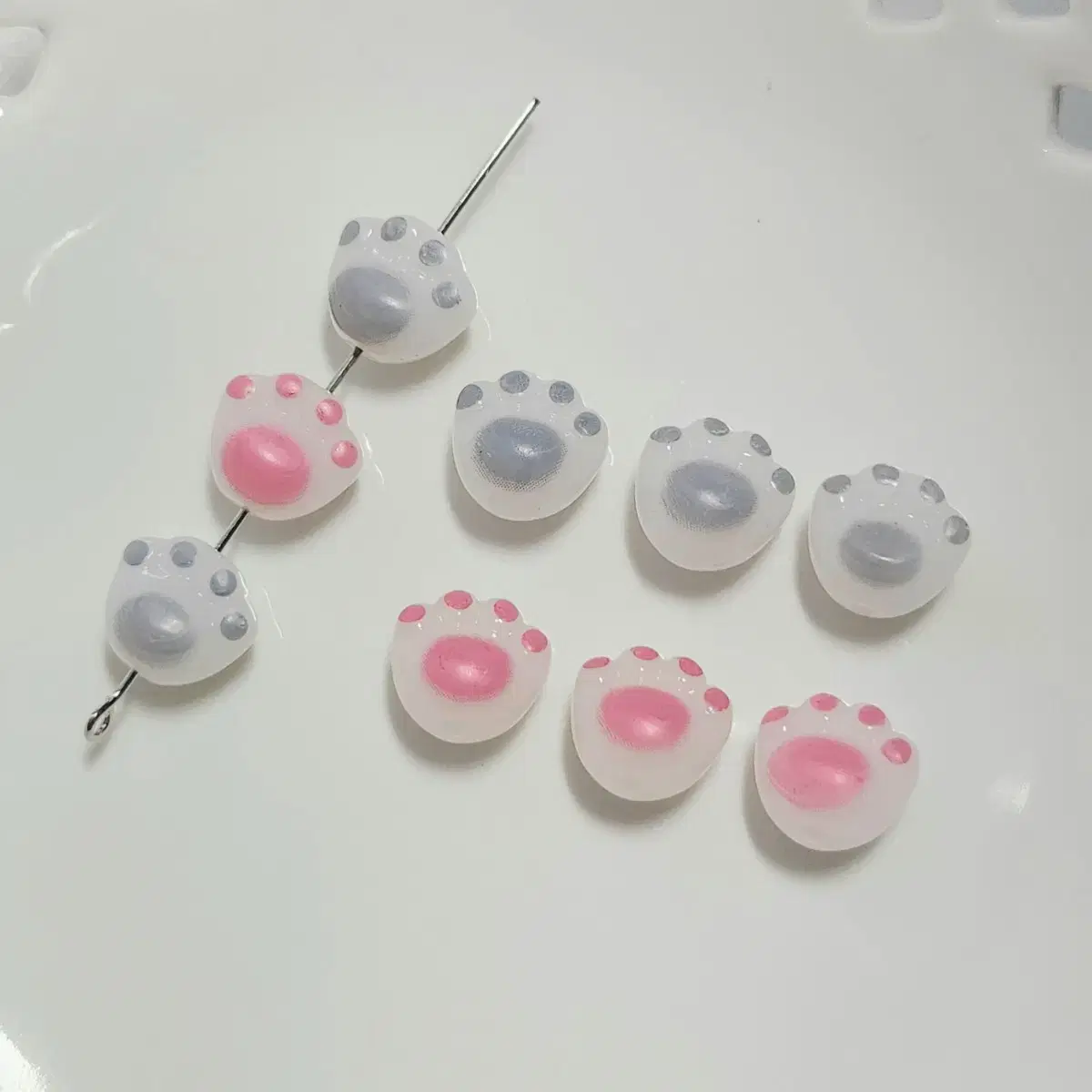 고양이 발바닥비즈 고양이비즈 비즈재료 비즈공예 비즈부자재 비즈키링 diy