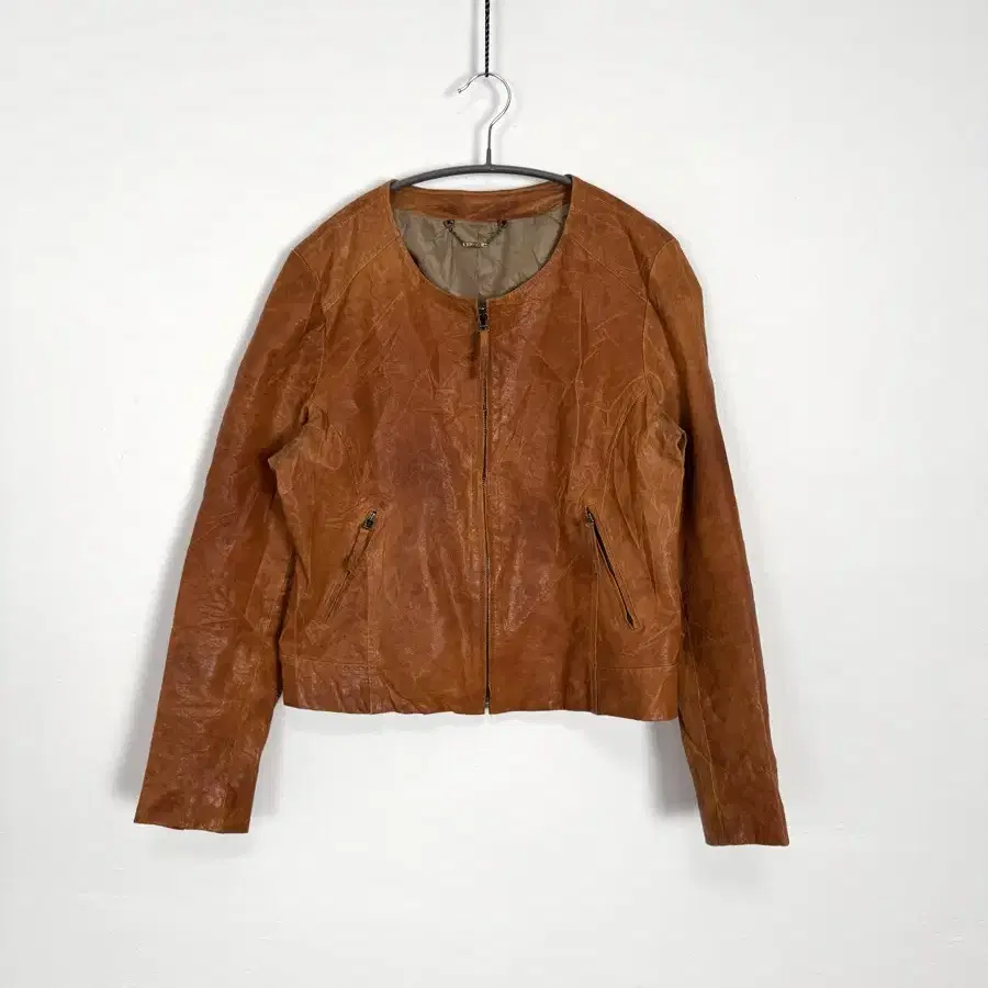 vintage sheepskin crack leather jacket