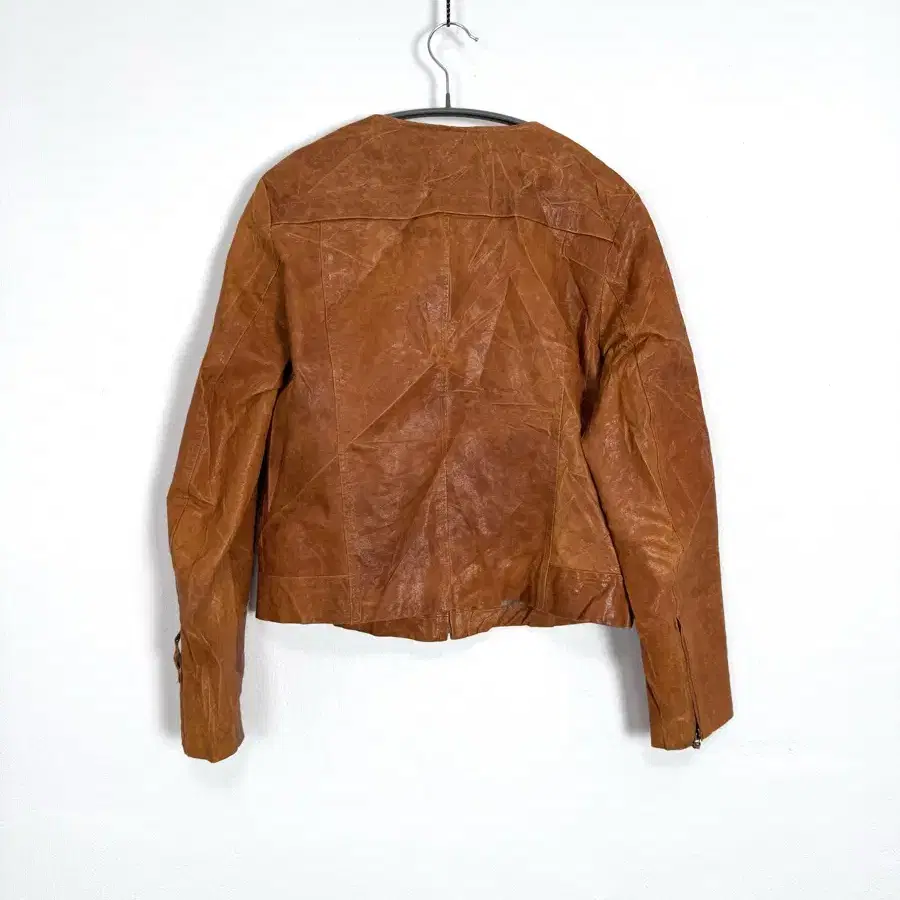 vintage sheepskin crack leather jacket