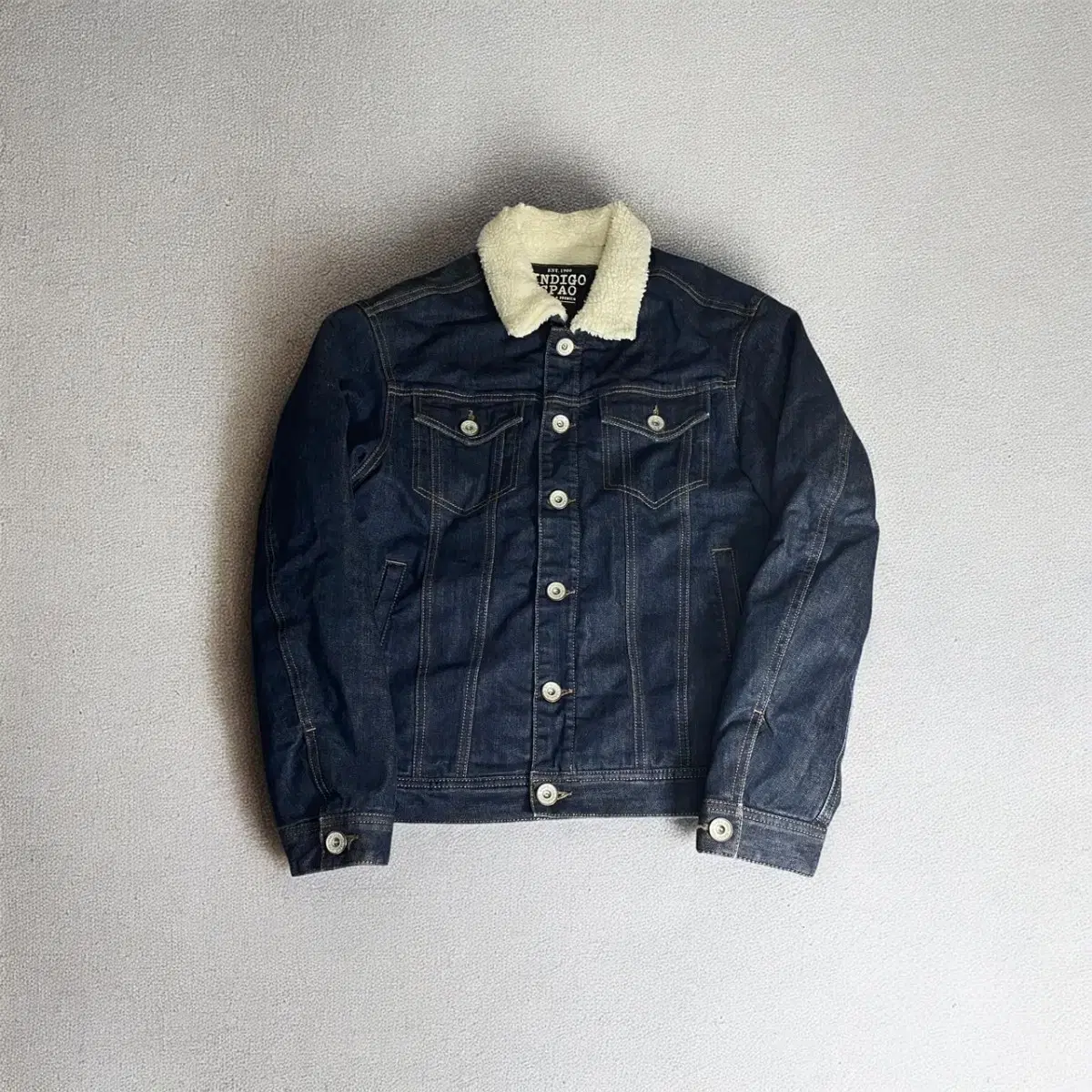 Spao Indigo Fleece Jeans Jacket L