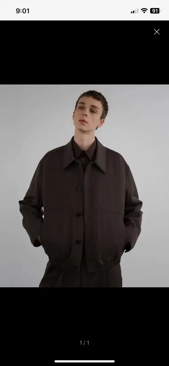 [M] Insilence Pointed Collar Wool Jacket