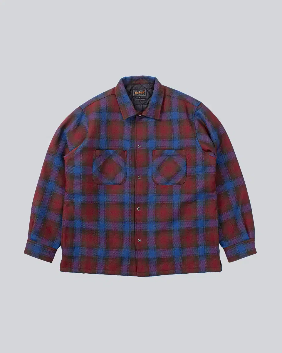 BEAMS PLUS Ombré check open kara quilted shirt