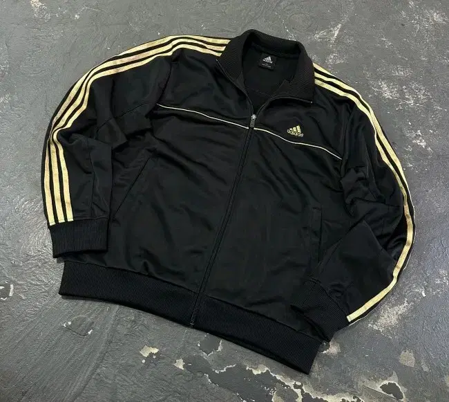 Adidas Keum Black Track Top Jersey Zip Up 105/XL