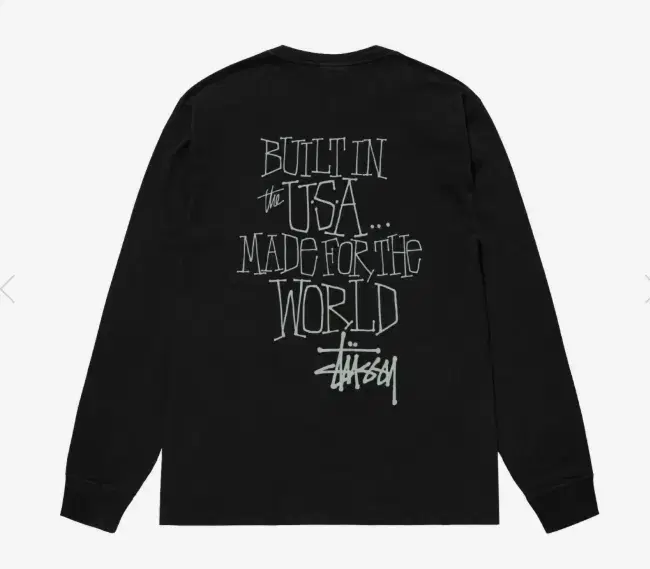 Stussy Built In USA Pigment Dyed Long Sleeve T-Shirt Black