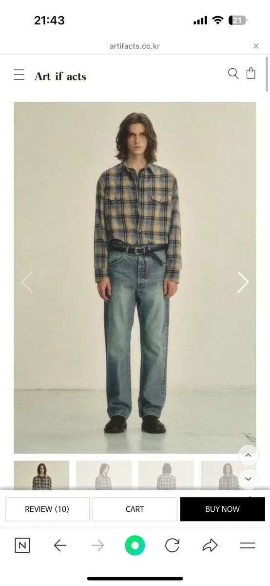 Artifacts Washed Check Western Shirt (L)