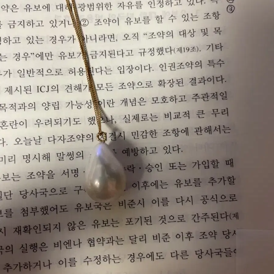 르블루 진주 목걸이