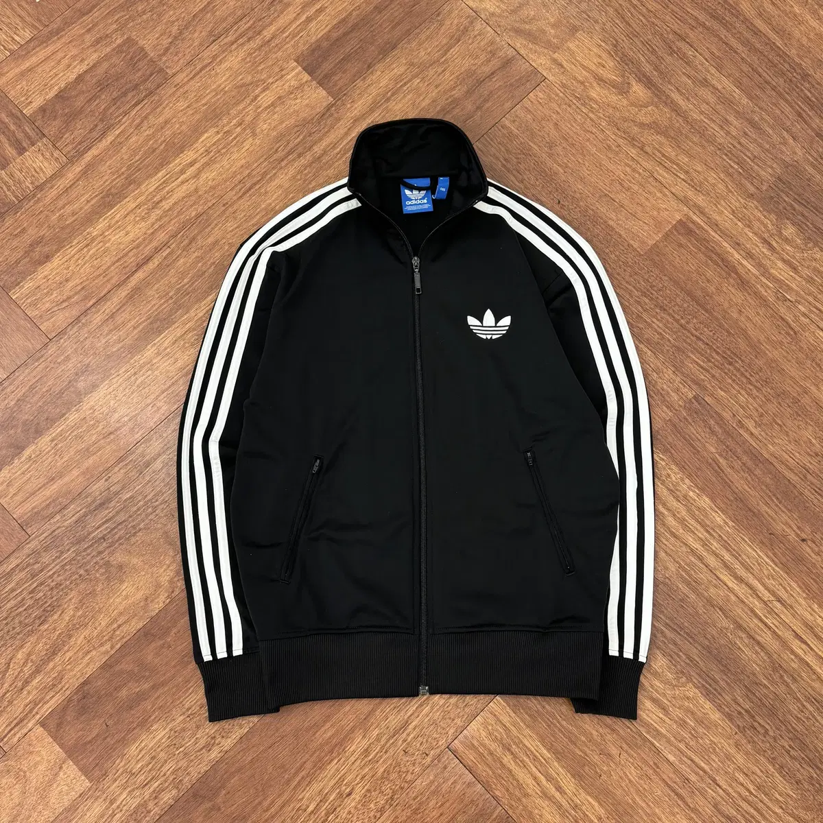 95 Adidas Firebird Black Training Zip-Up Jersey