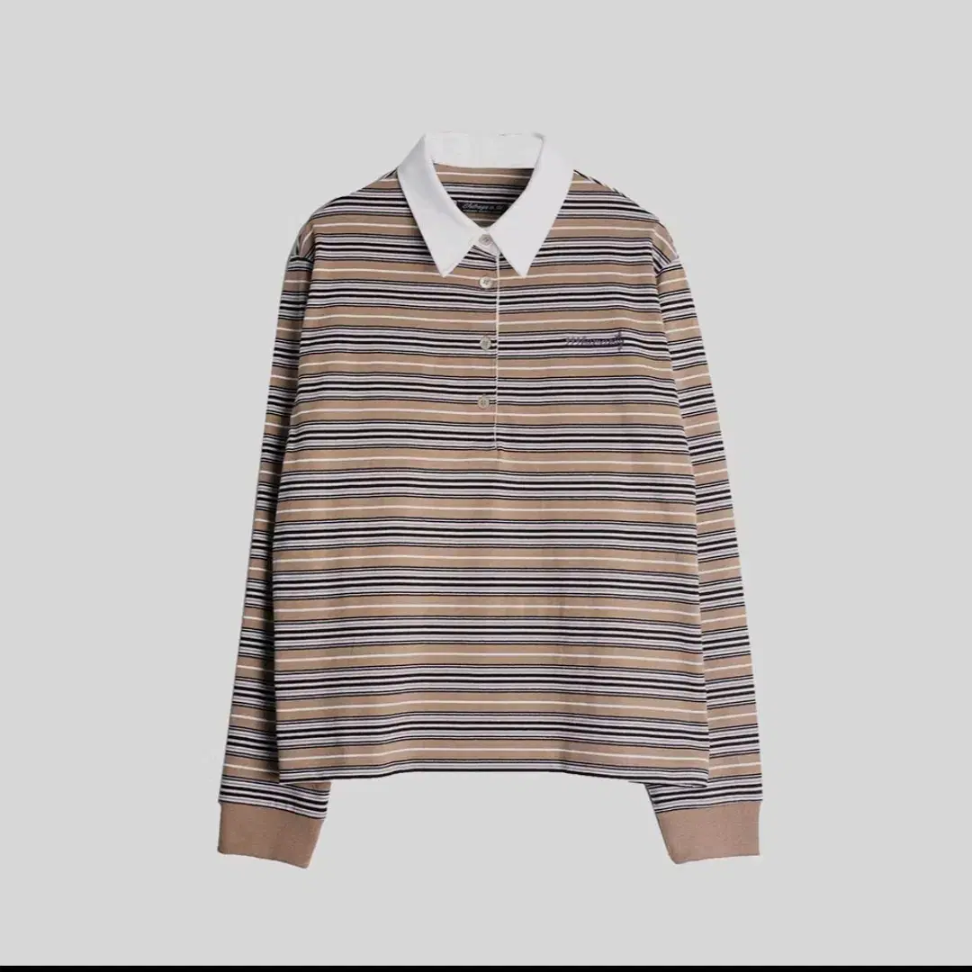 999 Humanity Stripe Rugby T-Shirt (Beige)