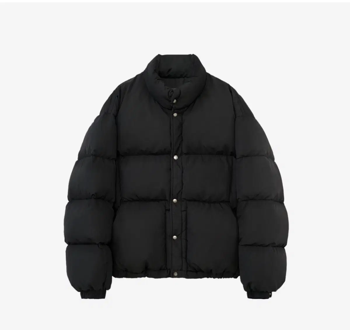 [2]Polyester Uzed Snap-Down Puffer Black