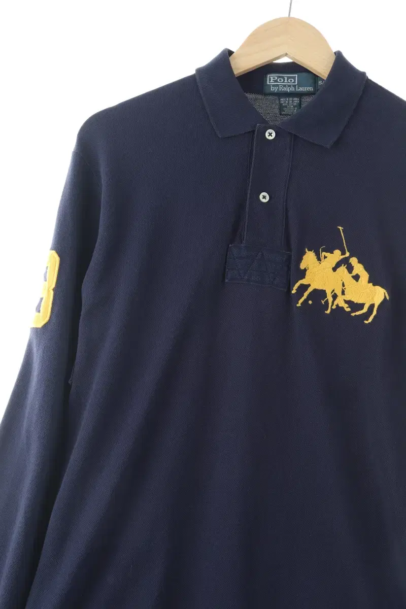 (S-L) Polo Ralph Lauren kara Long Sleeve T-Shirt Navy Rugby Big Pony-104FD