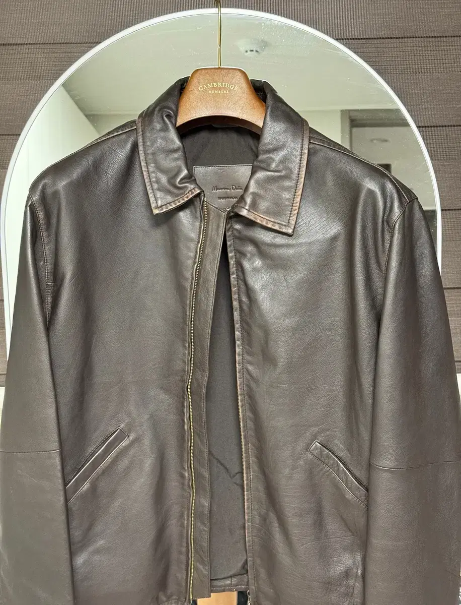 Massimo Dutti Brown Napa Leather Tracker Jacket