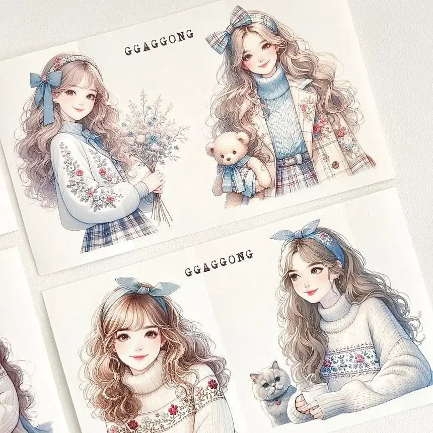 까꽁이의꼼지락 Blue Winter Girl 스티커