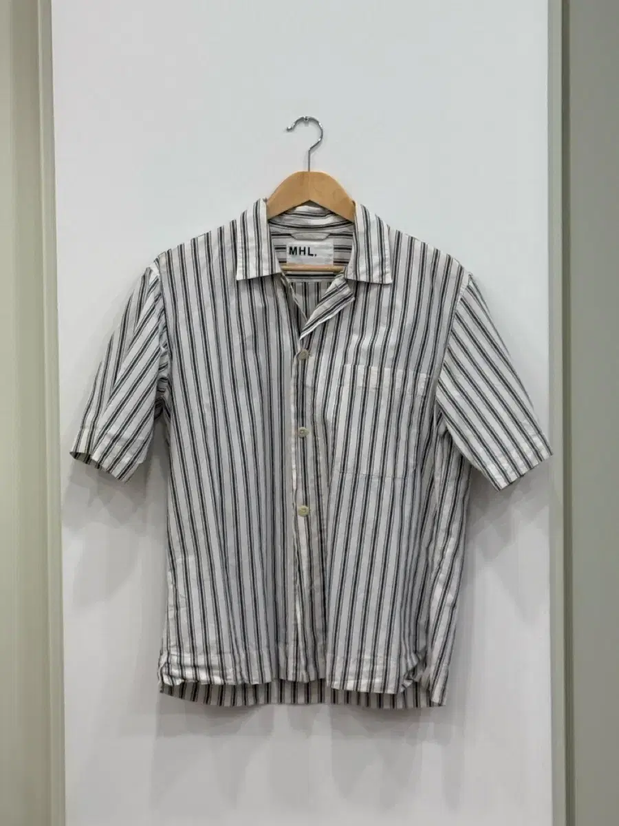 Margaret Howell MHL Short Sleeve Striped Work Shirt