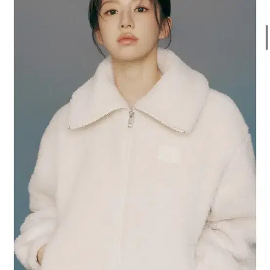 마리떼 프랑소와 저버 W FLEECE COLLAR JACKET ivory