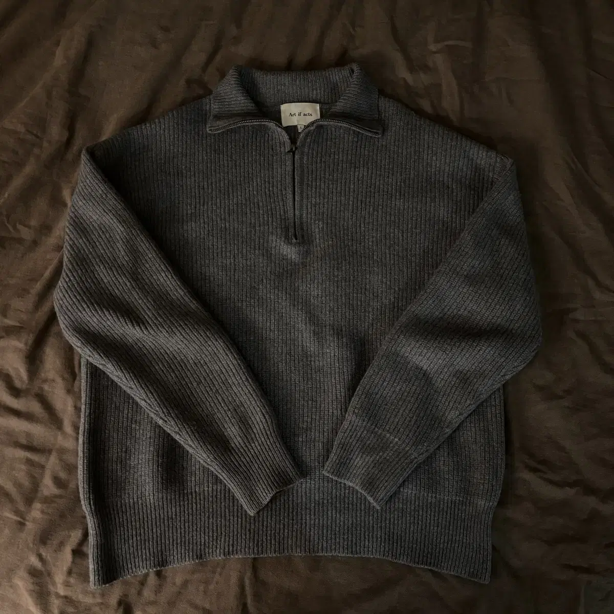 [L] Artifacts Vahn Zip-Up Knit Gray