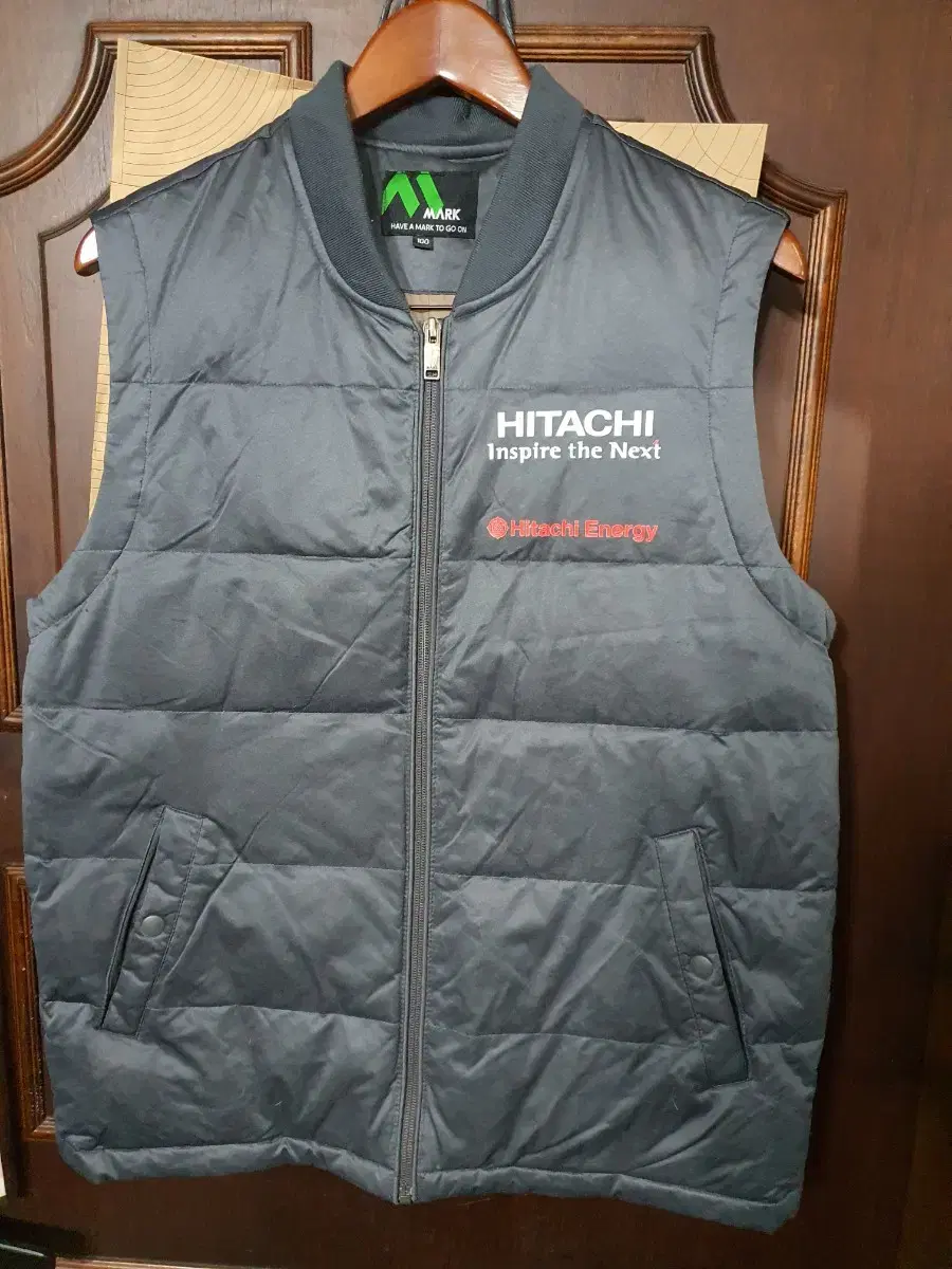 Hitachi Down Vest Vest Large Vintage mark Down Duck Down Padding Large Vintage