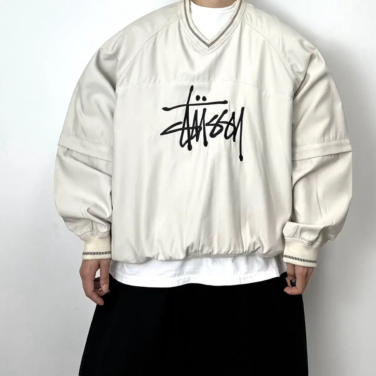 Stussy Big Logo 90s Old School Overfit Warm-Up