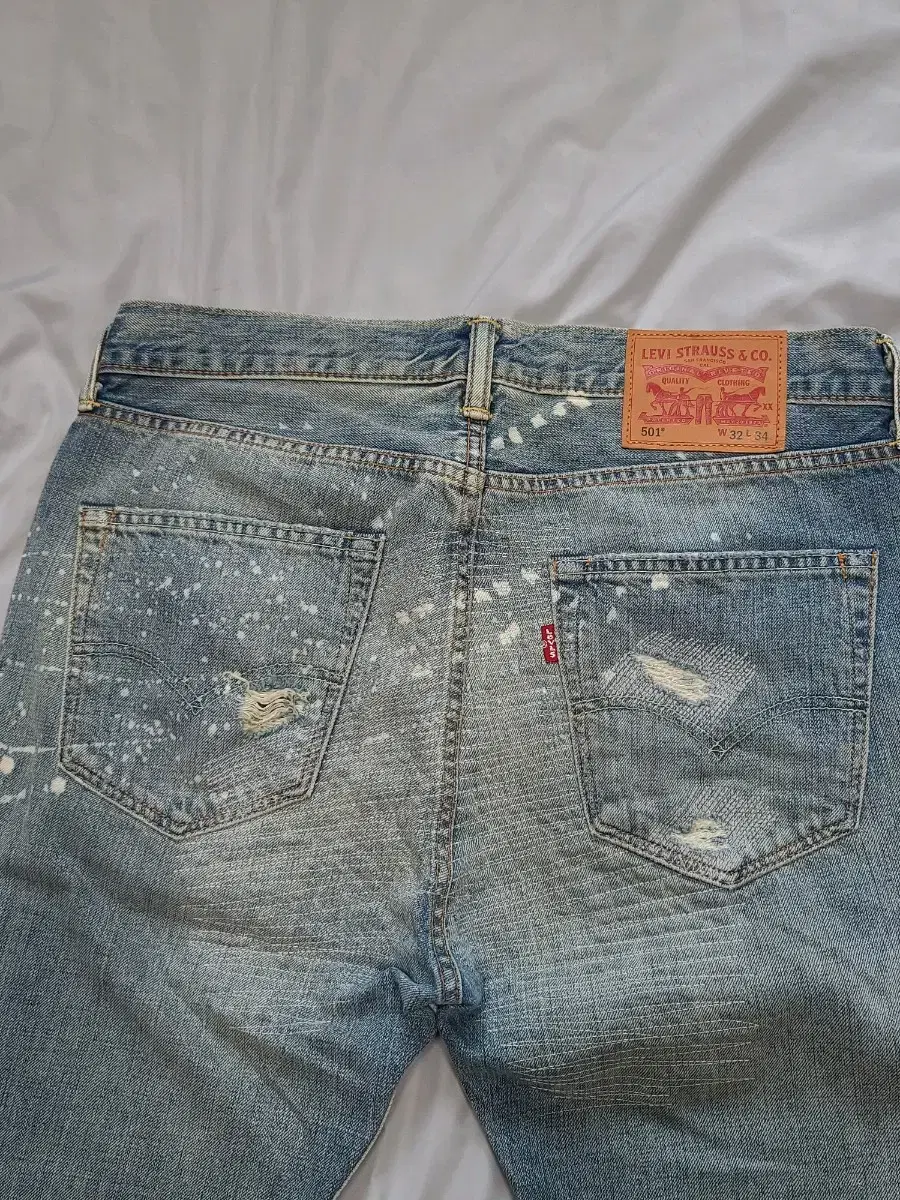 W32 L 34 ) Levi's 501 Painting Custom Pants