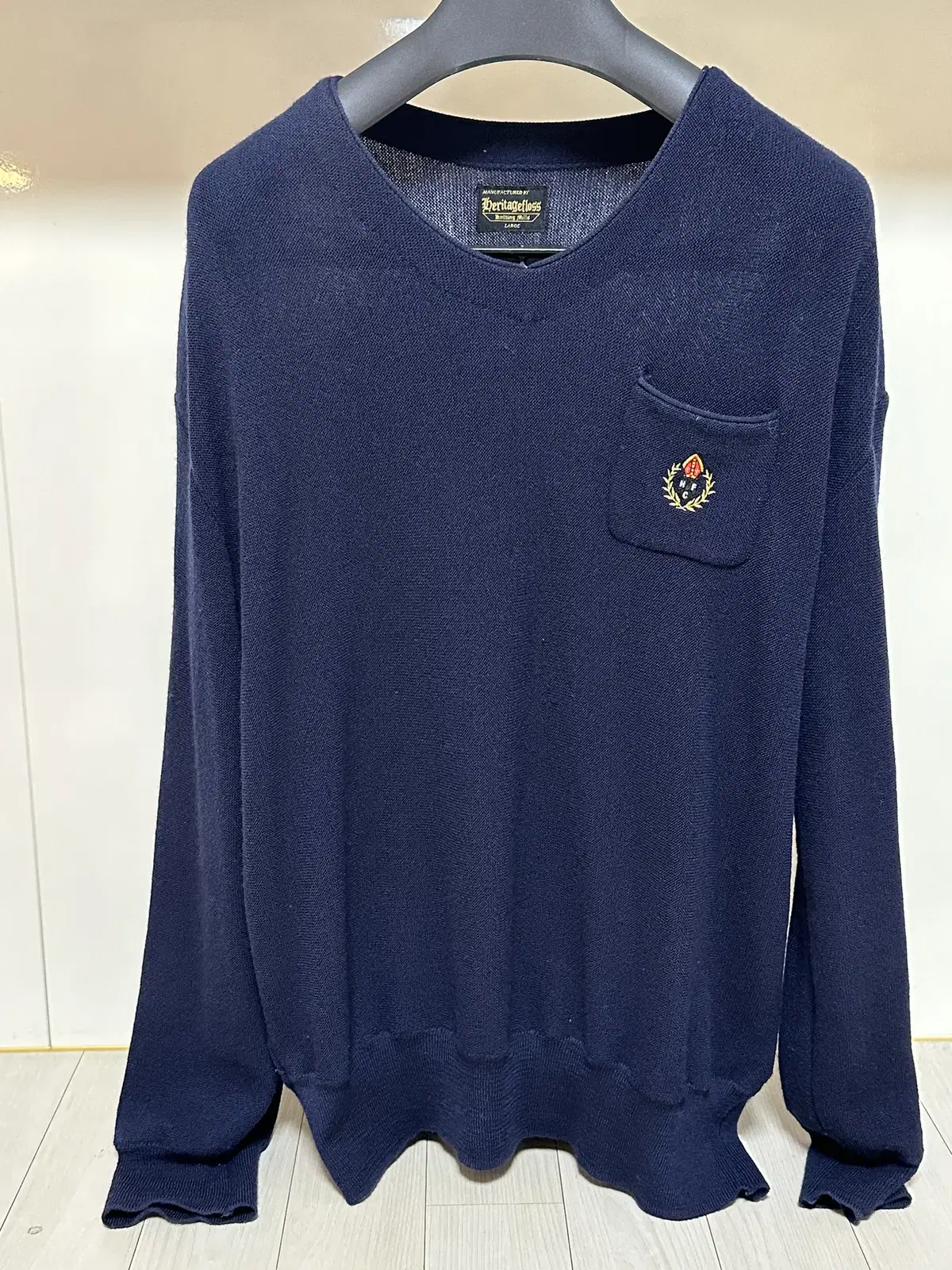 heritagefloss Wool V-Neck Navy