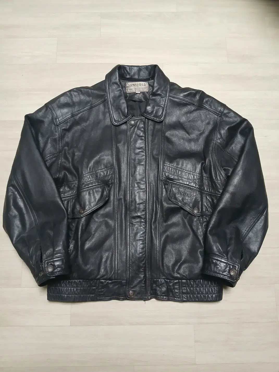 (L/100) Mansfield 90s Real Leather Jacket Jumper Jammies