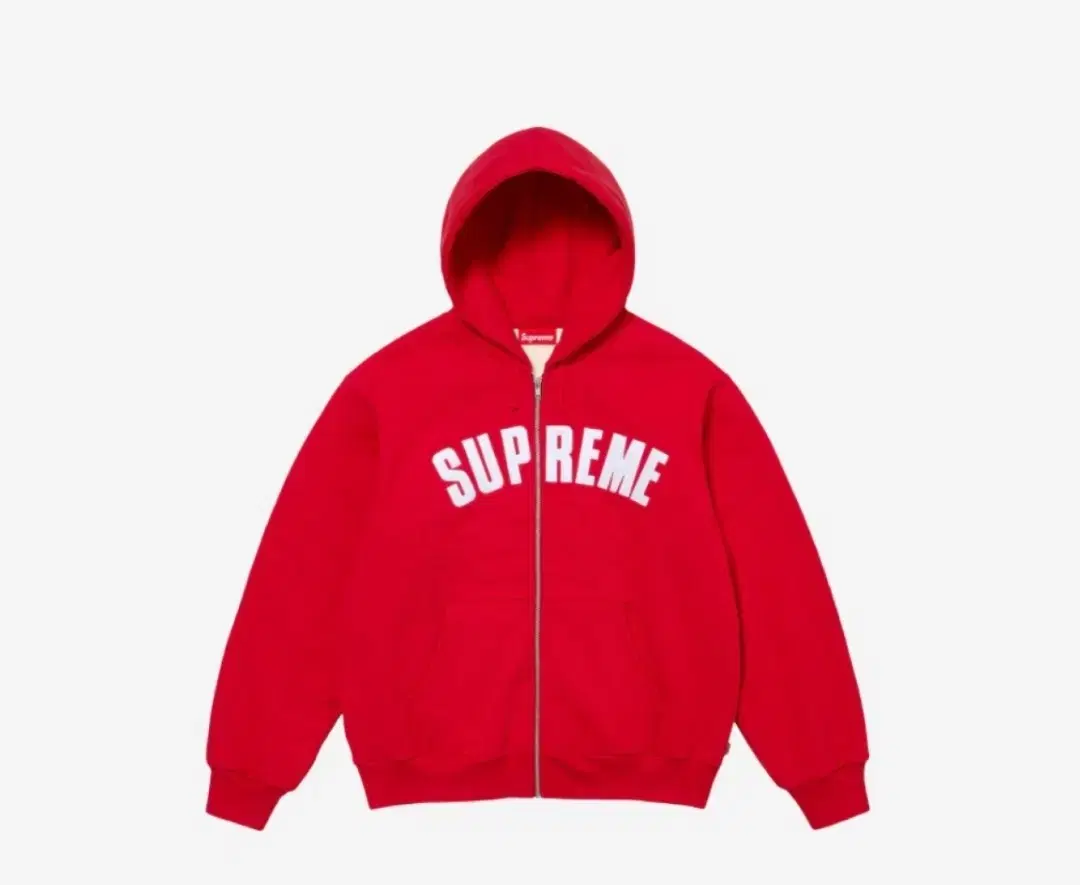 New)Supreme Arc zip-up hoodie red size L