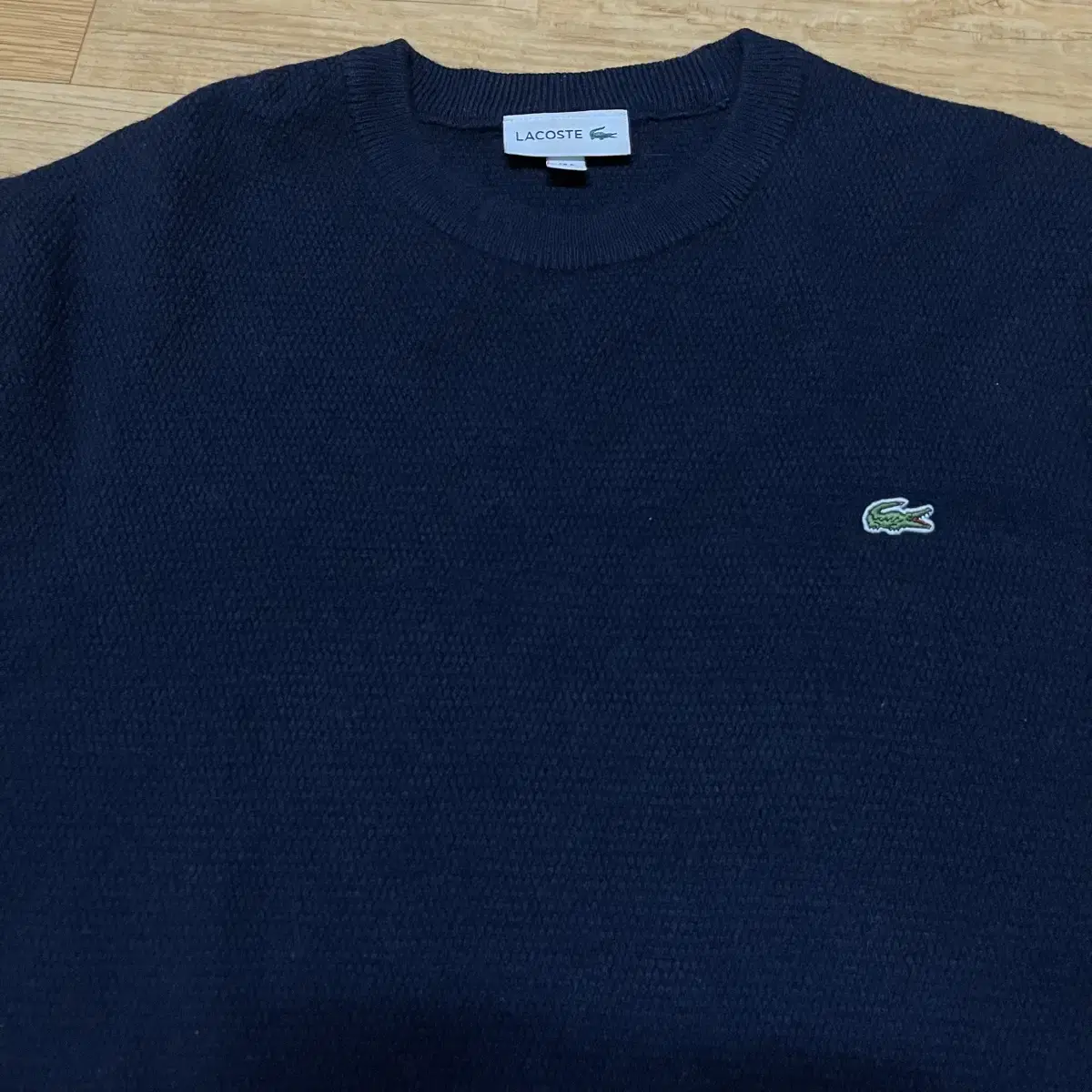 Lacoste Wool Crew-neck Knit Sweater Navy Size 110