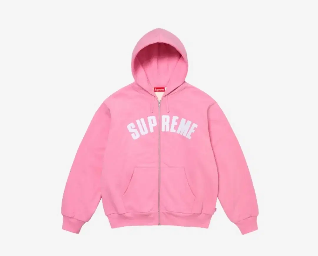 New)Supreme Arc zip-up hoodie pink size M