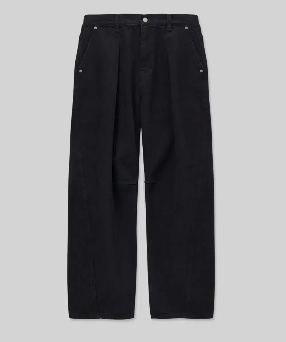 Remade Curved Setup Wide Denim Pants - Black 1 size