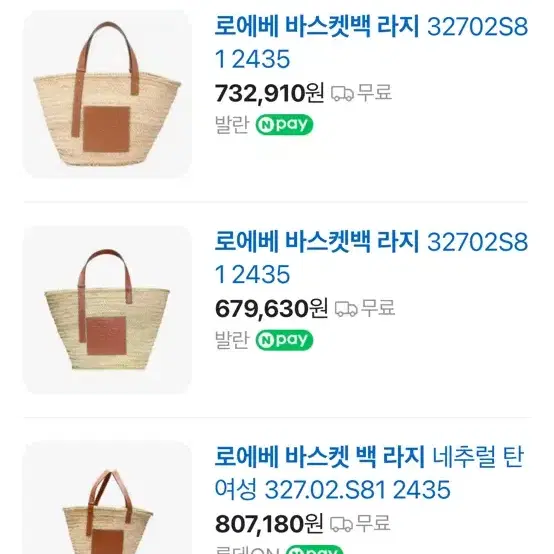 로에베 라피아백 바스켓백 라지