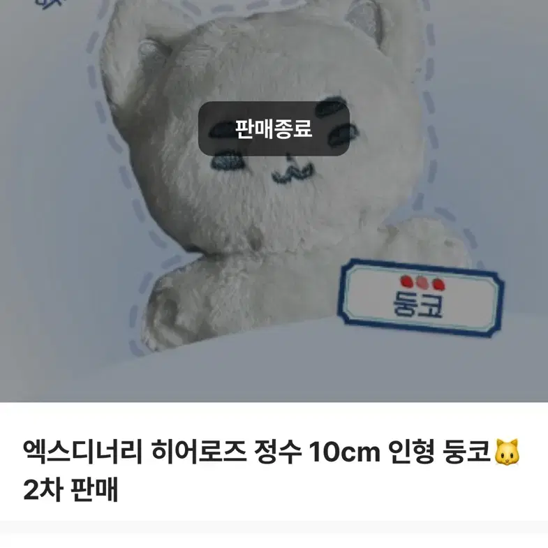 엑디즈 정수 인형 둥코 양도