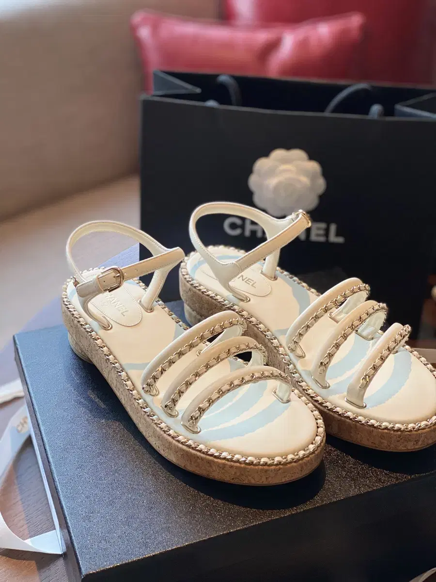 Chanel CC Logo Chain Strap Sandal (250mm)