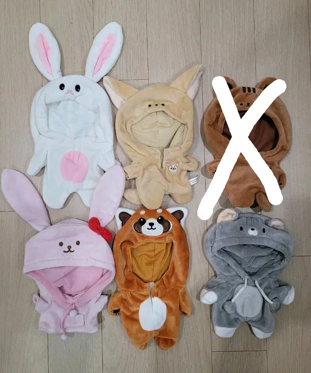 20 cm somyi doll clothes animal pajamas, hooded (raccoon, fox, rabbit, bear)